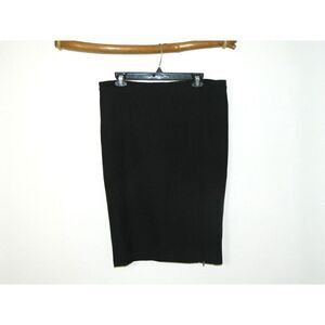 Zara Skirt Pencil Black Size Large‎ Hem Front  Zipper